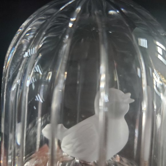 RARE COLLECTIBLE * Hofbauer Byrdes Germany Vintage Bird in a Cage Crystal Glass - Picture 5 of 10